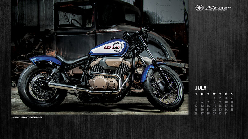 Blue Custom Motorcycle — Black