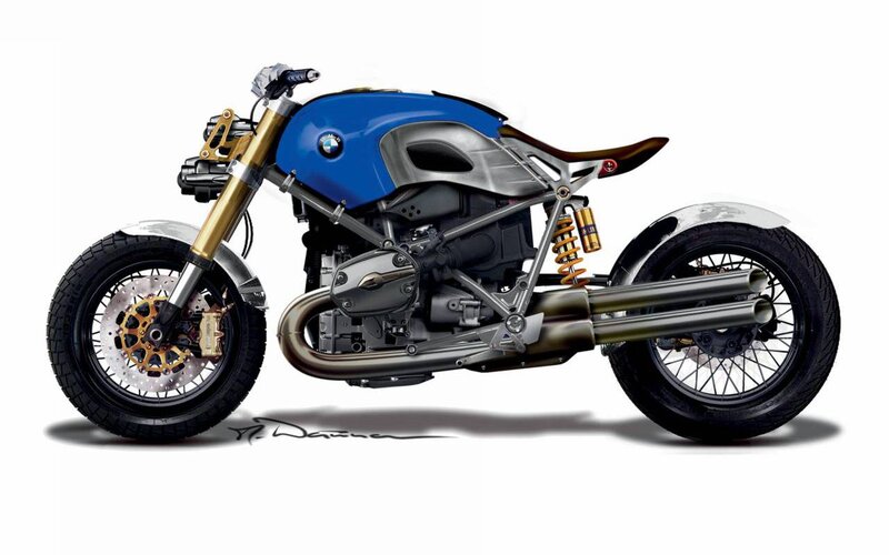 Blue Custom Motorcycle — Clean, Modern