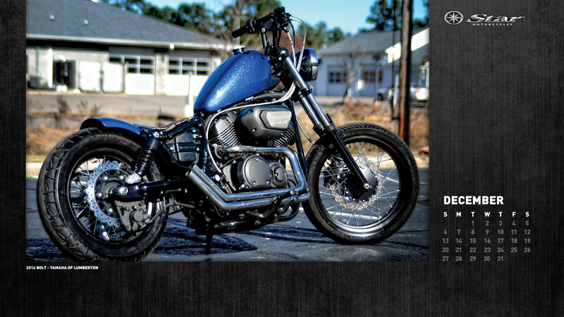 Blue Custom Motorcycle — Dramatic, Afternoon, Photograph, Calendar