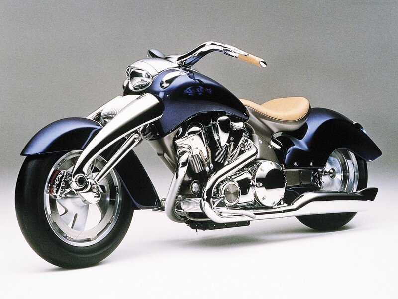 Blue Custom Motorcycle — Neutral, Photograph, Seat, Engine