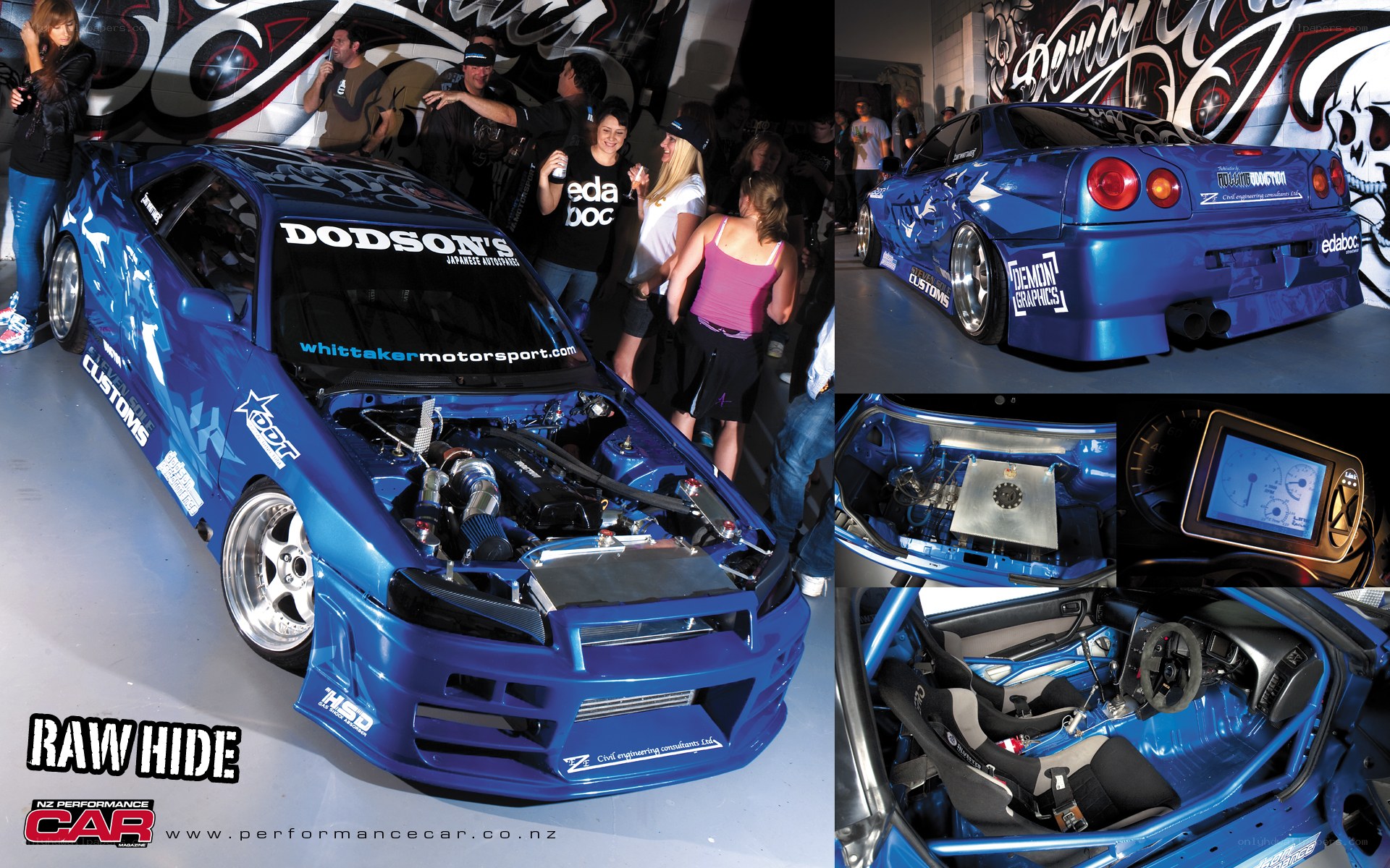 Blue Custom Performance Car