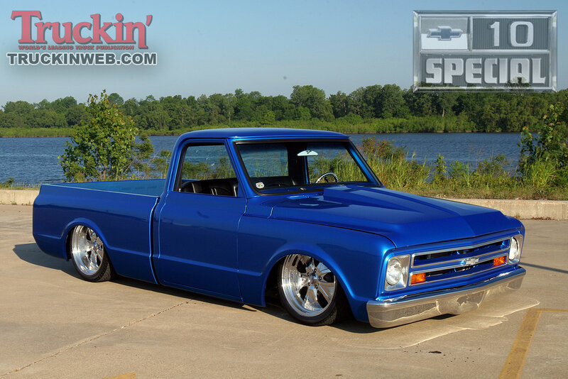 Blue Custom Pickup Truck — Calm, Afternoon, Photograph, Lake