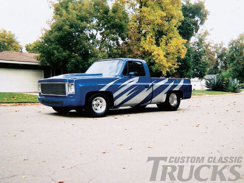 Blue Custom Pickup Truck — Calm, Autumn
