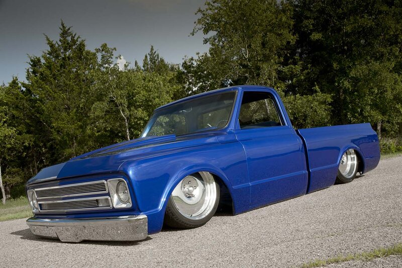 Blue Custom Pickup Truck — Dramatic, Afternoon, Photograph