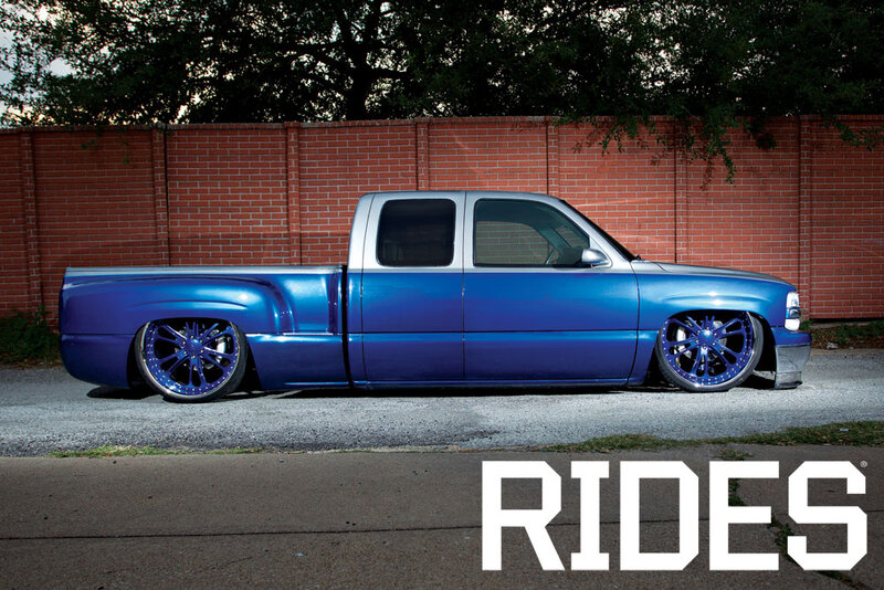 Blue Custom Pickup Truck — Dramatic, Night
