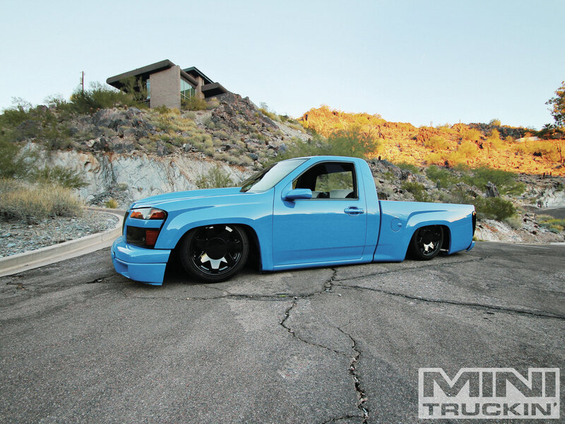 Blue Custom Pickup Truck — Dramatic