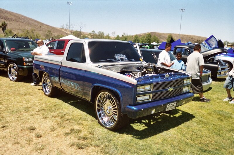 Blue Custom Pickup Truck — Outdoor, Afternoon, Photograph