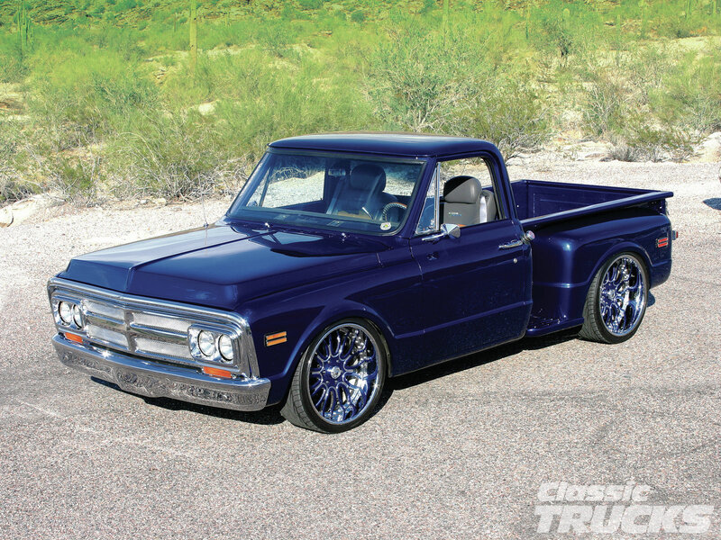Blue Custom Pickup Truck — Serene, Afternoon, Photograph, Desert