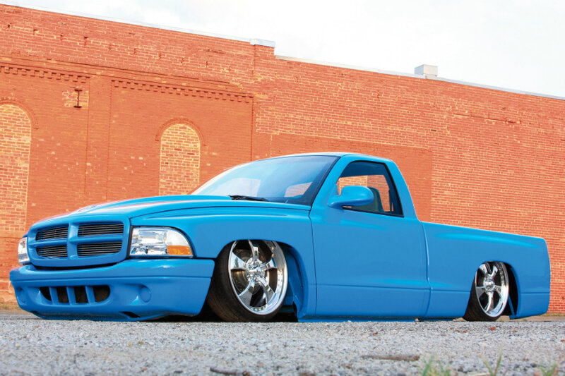 Blue Custom Pickup Truck — Urban, Afternoon