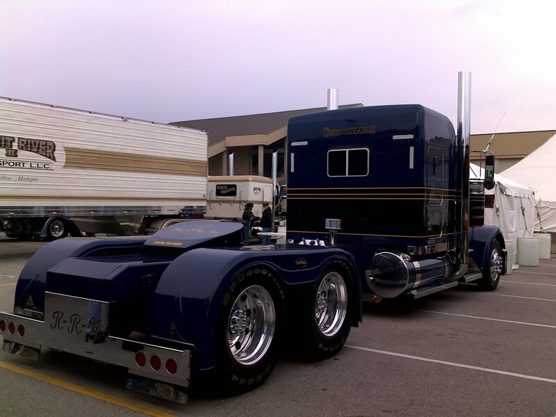 blue custom semi-truck