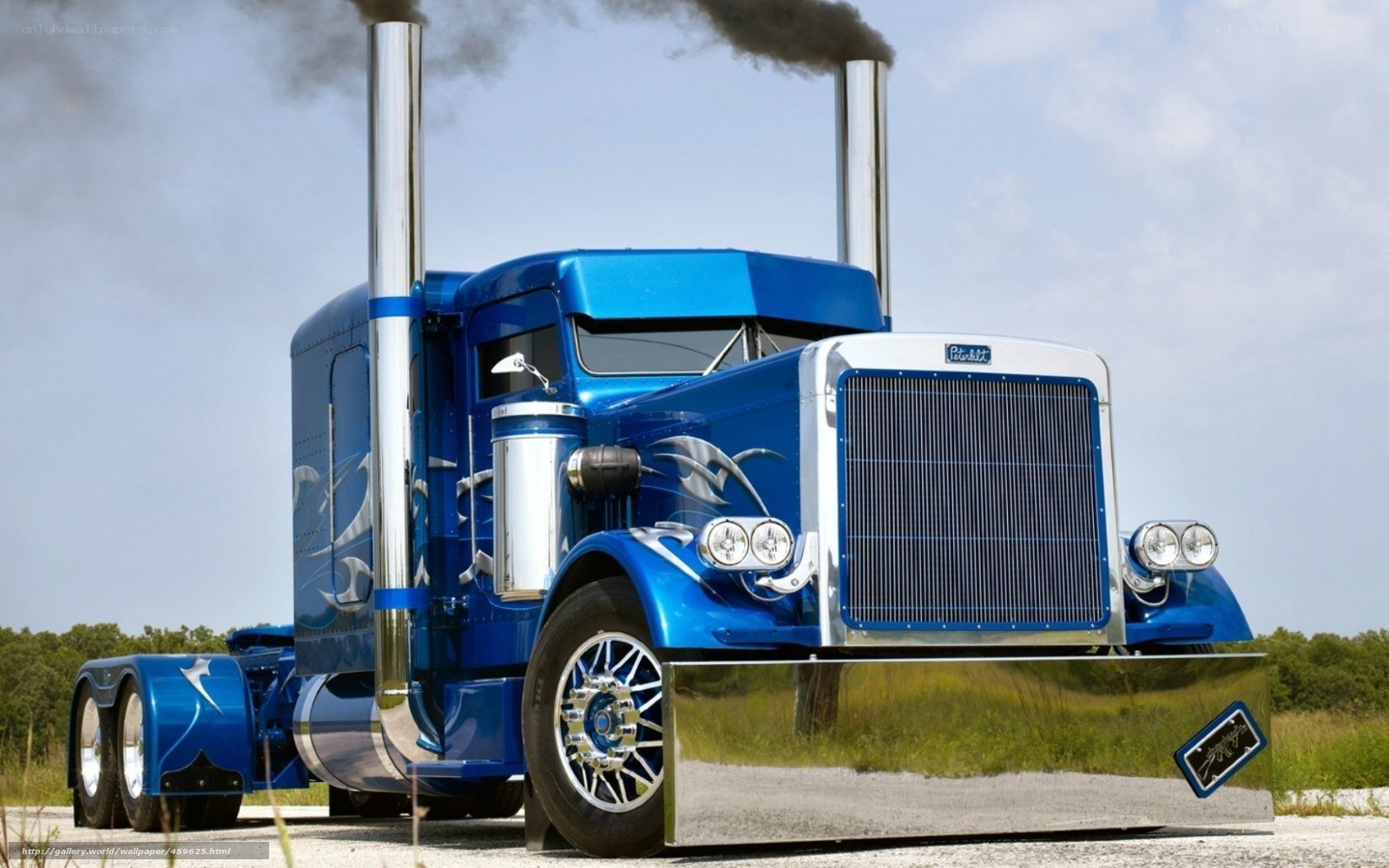 blue custom semi-truck