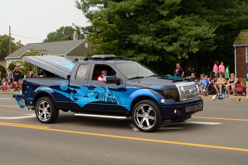Blue Customized Pickup Truck