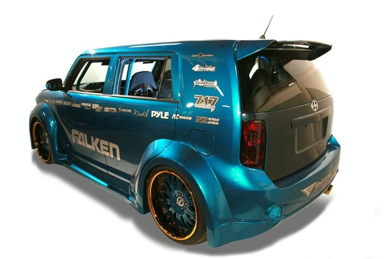 blue customized scion xB