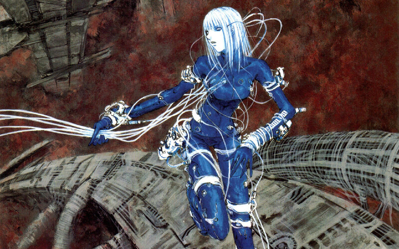 Blue Cyborg Woman — Dramatic