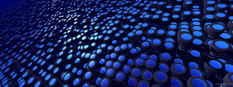 Blue Cylindrical Objects