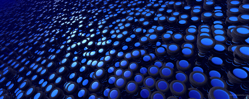 Blue Cylindrical Shapes