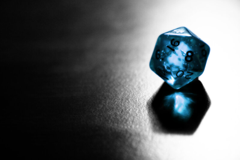Blue D20 Die