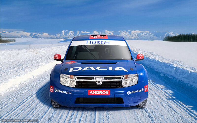 Blue Dacia Rally Car