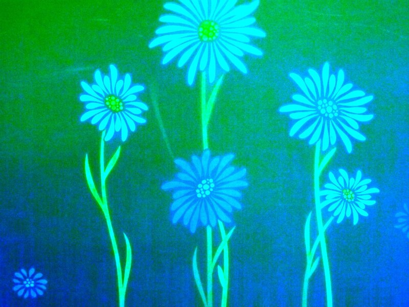 Blue Daisies on Green — Calm