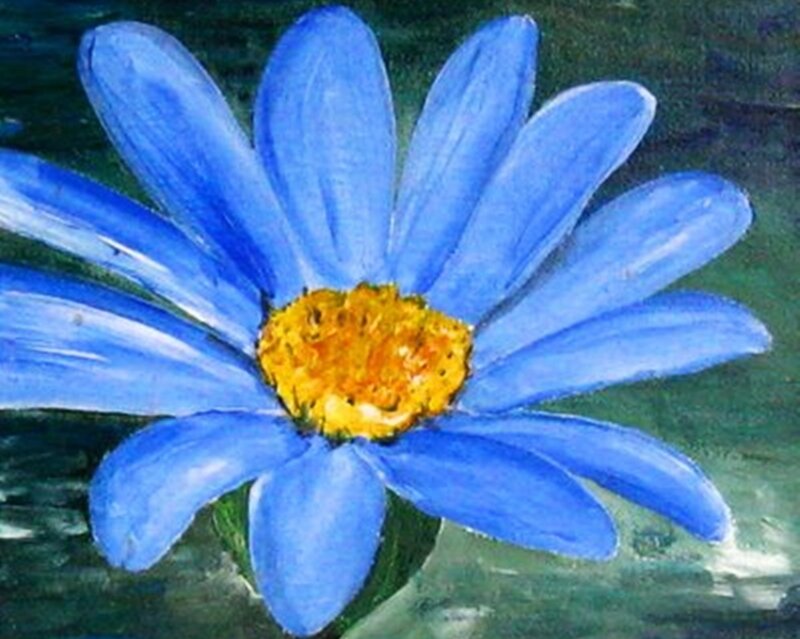 Blue Daisy Flower — Calm, Painting