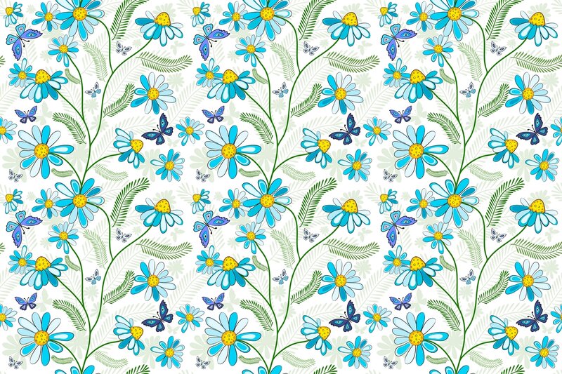 Blue Daisy Pattern