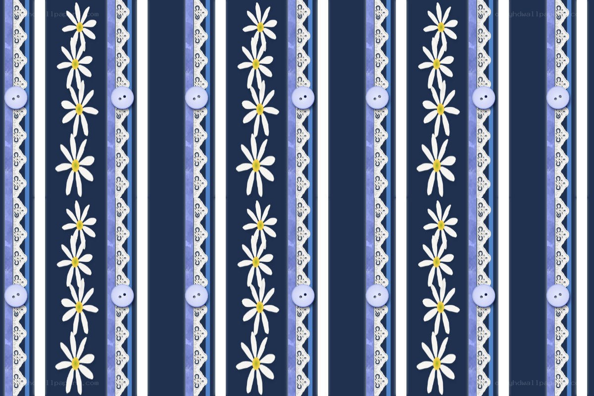 blue daisy pattern with lace