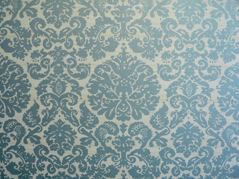 blue damask fabric pattern