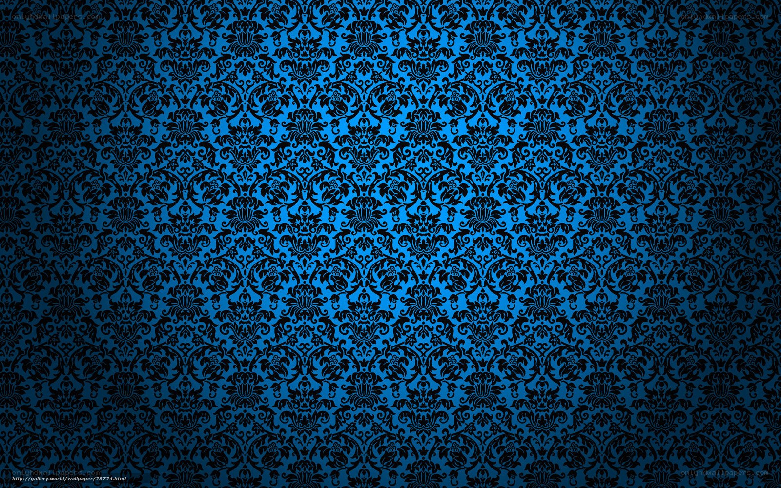 blue damask pattern
