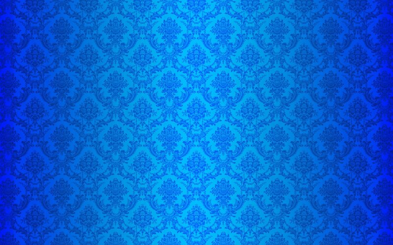 Blue Damask Pattern — Calm, Digital Art, Ornament