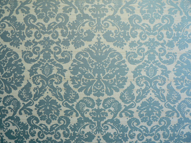blue damask pattern fabric