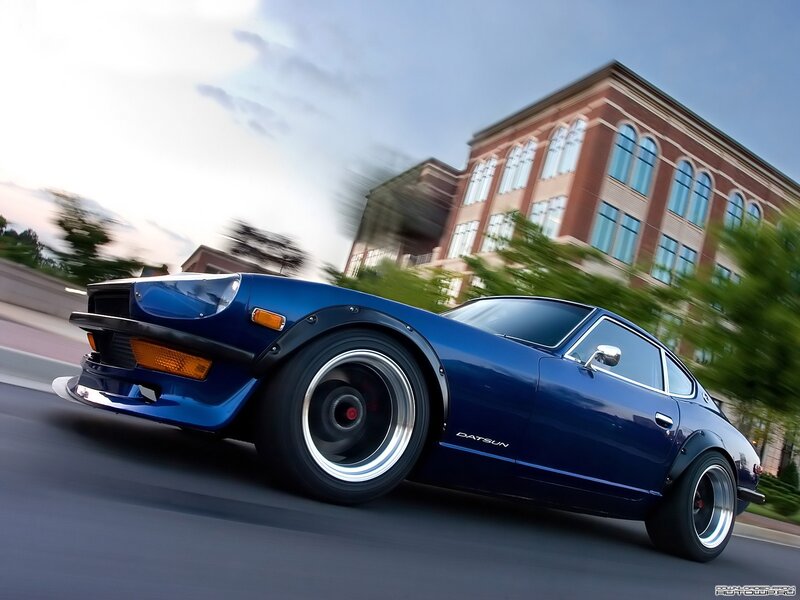 Blue Datsun Sports Car — Dynamic