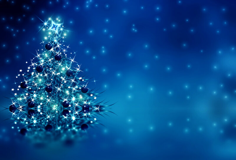 Blue Decorated Christmas Tree