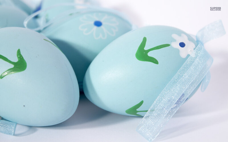 Blue Decorated Easter Eggs — Light Blue, Festive, Spring