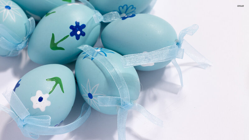 Blue Decorated Easter Eggs — Light Blue, Festive