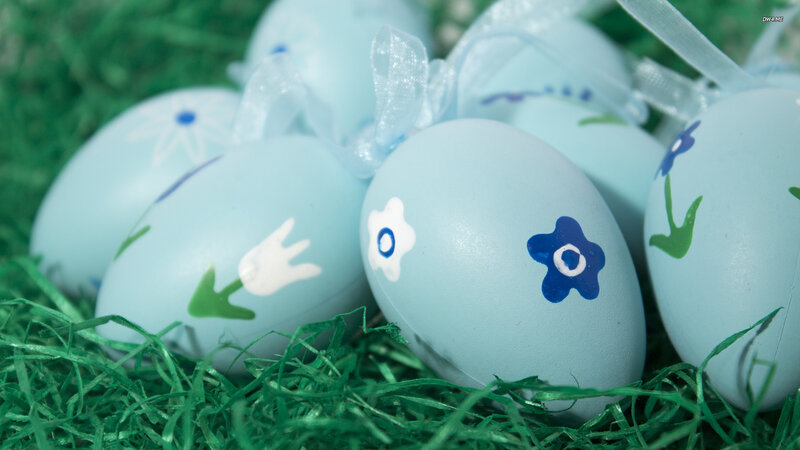 Blue Decorated Eggs — Light Blue