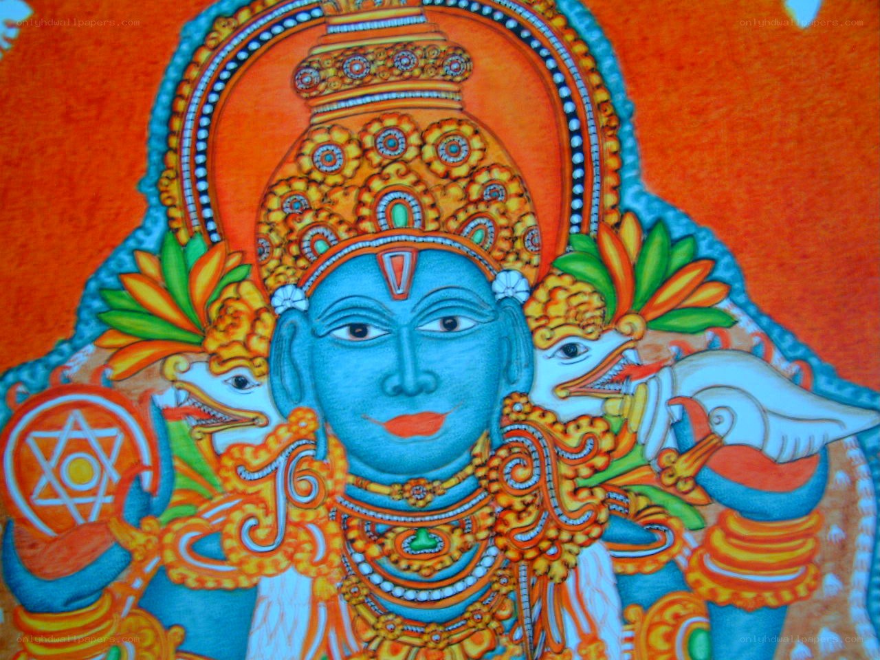 Blue deity with ornate crown
