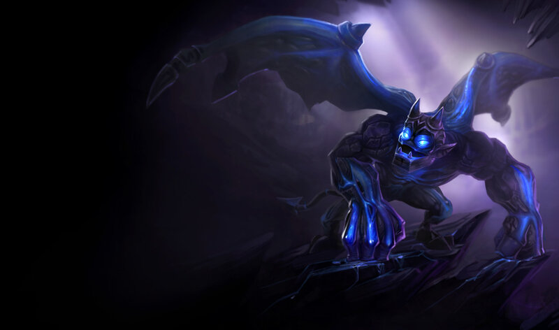 Blue Demon Creature — Dramatic, Night