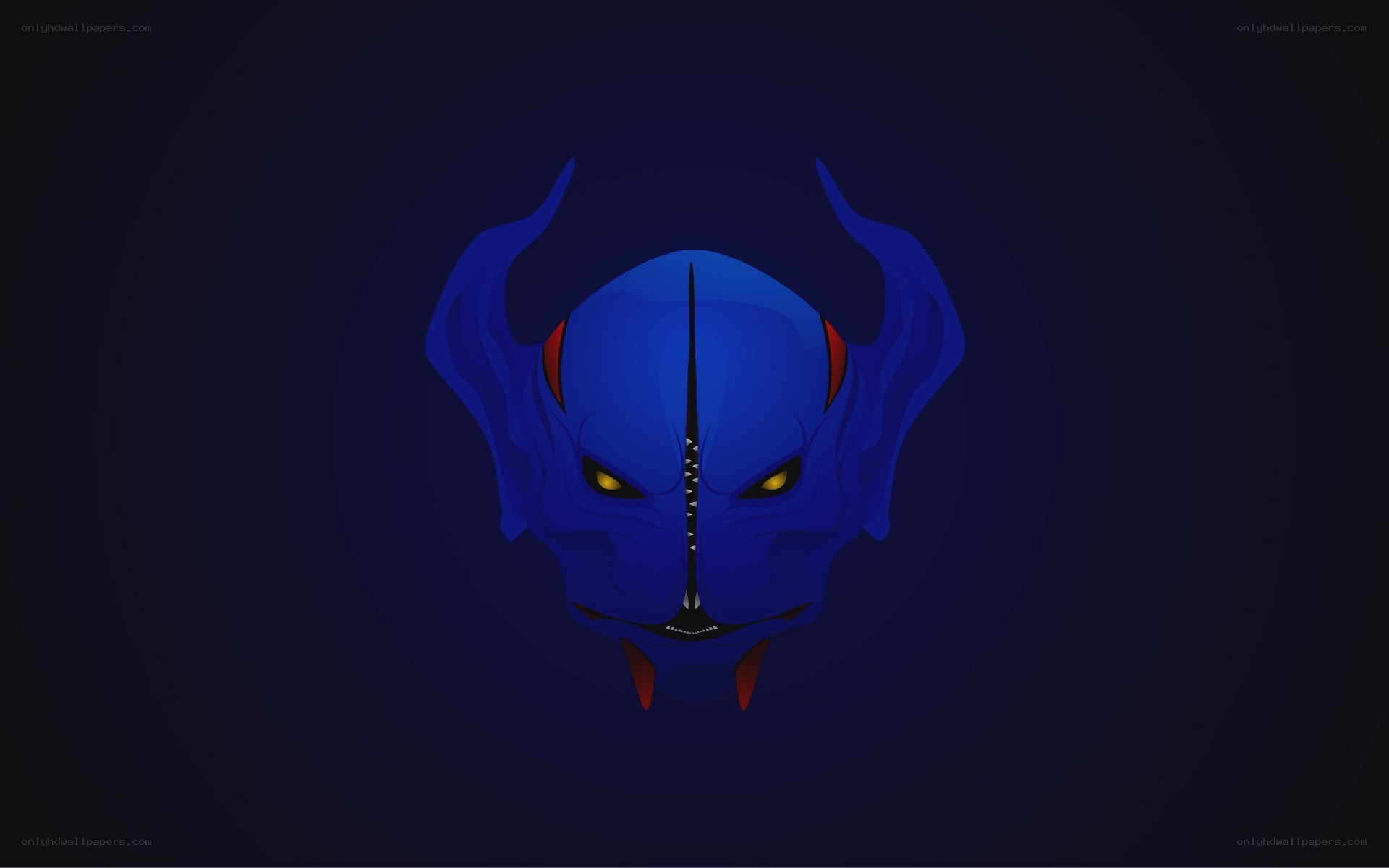 blue demon head illustration