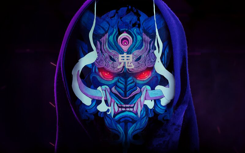 Blue Demon Mask — Dark