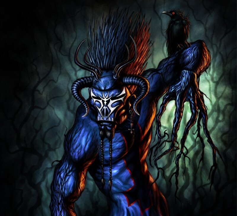 Blue Demon with Crow