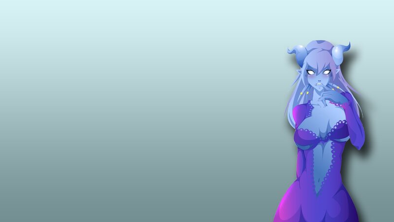 blue demon woman character