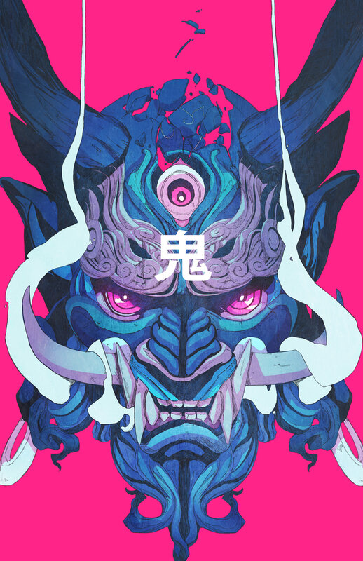 Blue Demonic Mask