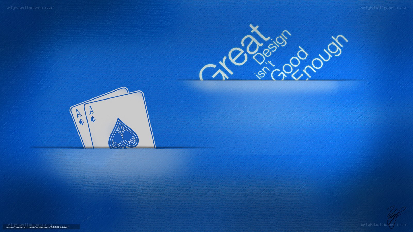 Blue design with playing cards