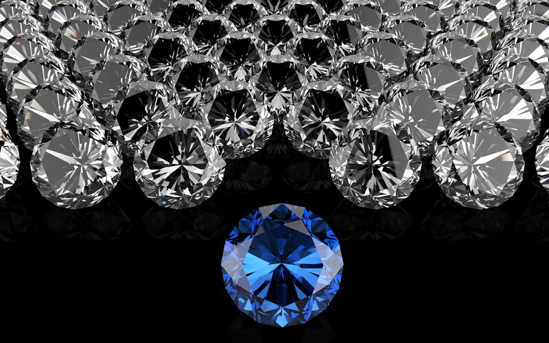 Blue Diamond Among White