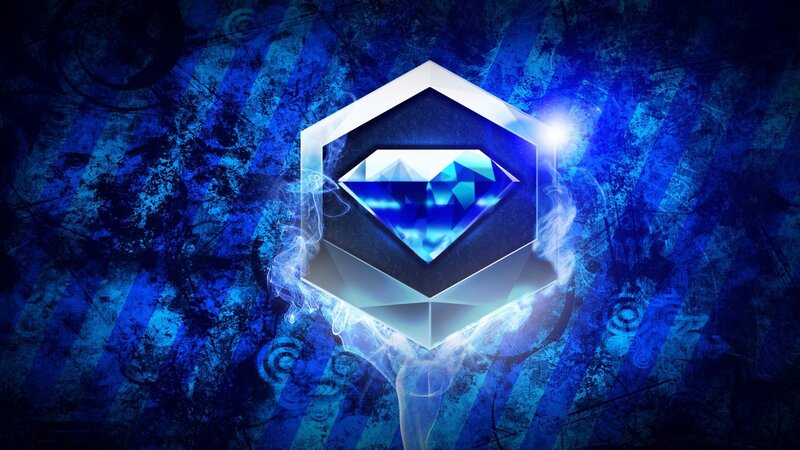 Blue Diamond in Hexagon — Dramatic