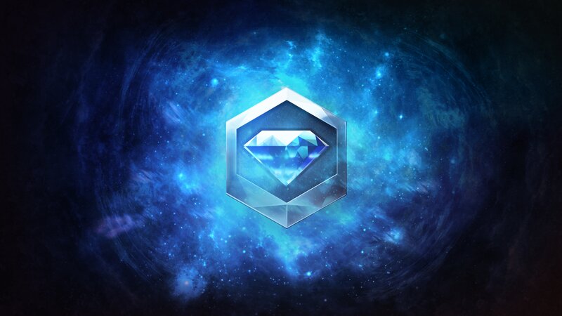 Blue Diamond in Hexagon