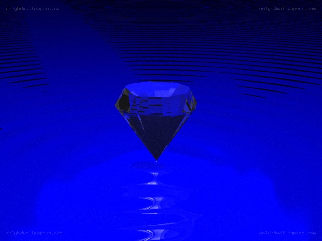 blue diamond in water