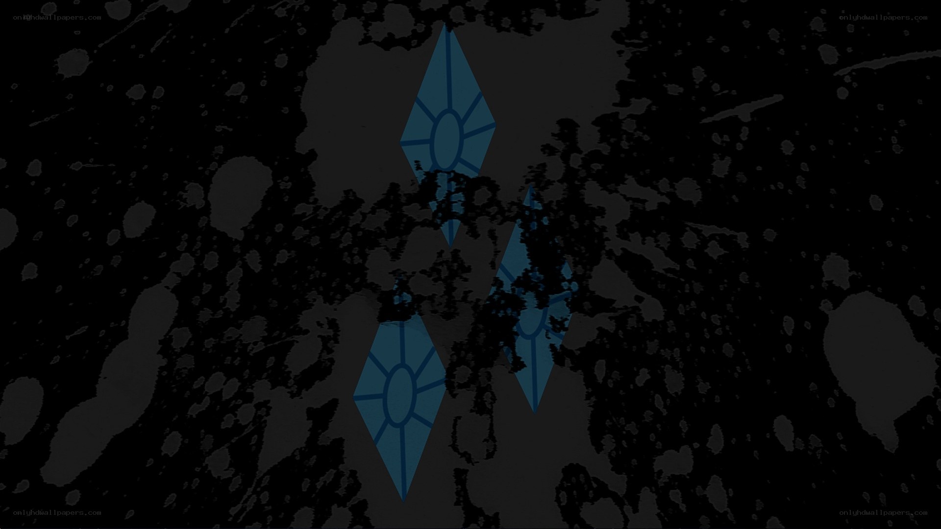 blue diamond symbols on dark background