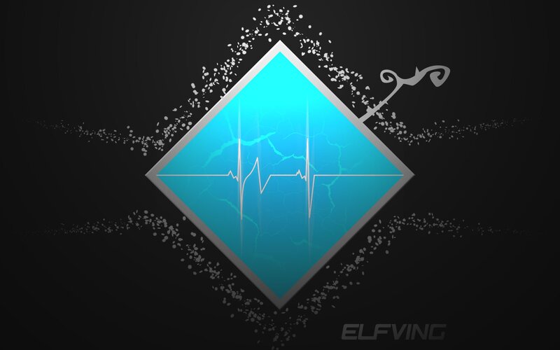 blue diamond with heartbeat design