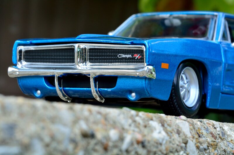 Blue Die-cast Car — Detailed